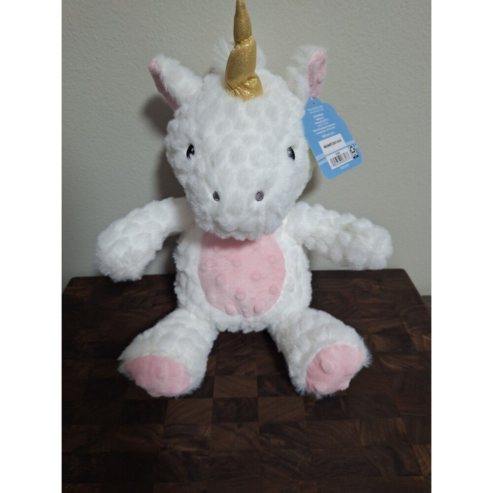 Spark Create Imagine 12" White Pink Unicorn Baby Girl's Rattle Crinkle Plush Toy